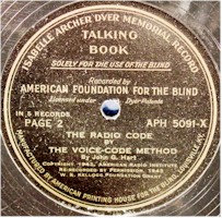 Talking Book, Radio Code by the Voice Method, American Foundation for the Blind