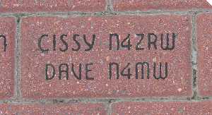 Personalized brick at base of Pyramid, gift from Cissy's sister Janet and her husband Larry.