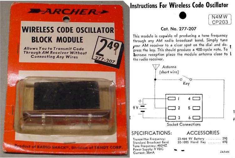 Archer 277-207 Wireless Code Oscillator Block Module