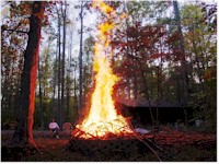 Annual Halloween burning of the dead limb pile