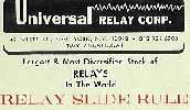Universal Relay Corp. Relay Slide Rule, Perrigraf 1965